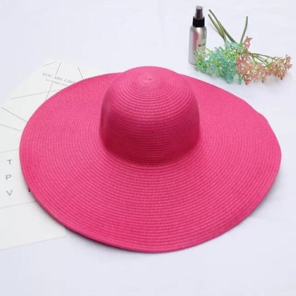 Oversized Floppy Straw Hat Available in 8 Colors main image 4